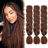 FESHFEN Treccia Africane Extension per Treccine Finta Capelli Castano | 3Pz 60 cm Sintetica Kanekalon Braiding Jumbo Twist Extensions per Donna, Facili da Applicare, Fai da Te Trecce Uncinetto