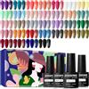 JODSONE 36 PCS Gel Nail Polish Set- Gel Nail Kit with 32 Colors polish Kit Base Coat No Wipe Top Coat Matte Top Coat Nail Polish Set Green Blue Red Pink Collection Gifts for Women…