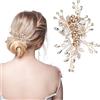 Vesaneae Sposa Matrimonio Cristallo Perni per capelli, Fiore Accessori per Capelli da Sposa, Fermaglio Capelli, Forcine per Capelli Perle Sposa, Accessori con Strass, Crystal Hairclip (Oro Rosa)