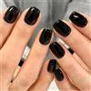 Wsimily - 24 unghie finte nere, a pressione, quadrate, in tinta unita, corte, copertura completa, per donne e ragazze, per nail art fai da te