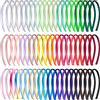 Duufin 60 Pezzi Cerchietti in Raso per Donne Cerchietti per Capelli Fasce Cerchietti in Raso 1cm Fascia Capelli per le Donne Ragazze, 30 Colori