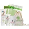 ALMAGREEN COSMETICA AL NATURALE Almagreen Kit per neomamme, Set regalo per gravidanza e post-parto con Crema post-parto tonificante 250 ml, Crema per ragadi al seno 50 ml, Detergente intimo delicato 250 ml, Zainetto in omaggio