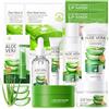 Byhsoep Aloe Vera Skincare Set 11 Pezzi con Tonico,Detergente,Siero,Crema,Maschera,Balsamo per Labbra,Dischetti Oculari,Kit per la Cura della Pelle Aloe Vera per Adolescenti Ragazze e Donne