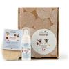 Officina Naturae | Confezione Regalo Mousse Viso Pelle Sensibile 50 ml e Guanto Struccante in Cotone Biologico - Detergente Delicato Senza Profumo