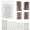 QBXMY7 500 pezzi Accessori per capelli da donna: 200 forcine marroni, 5 cm/7 cm U e forcina marrone a forma ondulata, impugnature per capelli da donna, forcine per capelli a forma di U per chignon, include