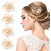 XFSRG 4 Pezzi Pettine per Capelli da Sposa Floreale Pettine Floreale per da Accessori con Fiori Sposa Fermaglio Capelli Donna Ragazze Acconciatura Cerimonia (Oro)