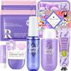 Jsloneon Set regalo per la cura della pelle da 12 pezzi donna - Include spray profumato, gel doccia, crema mani, corpo, balsamo labbra, 4 maschere occhi, sapone a forma di conchiglia ed elastico capelli