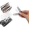 Righe e Pois Forcine Per Capelli Donna Ondulate Fermacapelli Made in Italy, 18 Forcelle Capelli Chignon Classiche in Acetato di Cellulosa - Set da 18 Fermacapelli 7 CM (Miste)