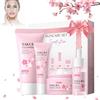 Fengyang® Sakura Skin Care Set, Kit Cura Della Pelle Di 4 Pcs Con Detergente -Crema Per Gli Occhi-Siero-Crema, Idratante Per La Cura Della Pelle Invernale Per Donne Ragazze Adolescenti Regalo (4Pcs)