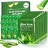 ZKONLY Set regalo per la cura della pelle da donna, 12 maschere viso aloe vera + 24 aloe vera gel per molti tipi di pelle, serie idratante in formato da viaggio per la cura quotidiana, Natale, come
