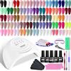 JODSONE 55 Coloris Kit Semipermanente Unghie con U V/LED Lampada Smalto per unghie in gel con Matt Top Base Coat Regali per manicure adatti a tutte le stagioni