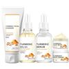 JasCherry Set di 5 pezzi per la cura della pelle della curcuma con detergente per il viso curcuma, maschera tonica di curcuma, olio di curcuma, siero di curcuma e crema viso curcuma