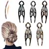 Cosblisvia 5 pezzi forcine in acetato e pin French, 11 CM fermagli per capelli di alta qualità per donne, ragazze con capelli fini e professionisti per ufficio, allenamento, occasioni formali
