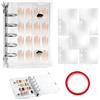 momgyaamz Binder Unghie, Nail Art Campioni di Colore Cartone Impress Unghie Press on Nails Corte, Organizzatore Trasparente Portatile con 4 Separatori per Unghie Finte, Viaggio e Casa