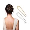 KONFEN 2 pezzi 12,5 cm medio Forcine francesi Forcina elegante e resistente in metallo per chignon e trecce, tenuta sicura per tutto il giorno, vestibilità comoda, dorato/argento