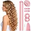 Generic Bigodini per capelli da notte senza calore, 2 misure, morbidi bigodini con cuffia per dormire, senza calore, set con elastici e clip per capelli lunghi e medi, rosa