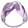 Yurosiay Fascia Elastica in Seta per Capelli da Donna 100% Pura Seta di Gelso 19 Momme Fascia per la Testa Accessori per Capelli a Nastro di Raso Ragazze Fascie per la Testa Bandana, viola chiaro