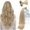 Sunny Hair - Extension lisce con punta a U, 40,6 - 61 cm