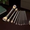 Generic Set di 12 pennelli professionali per trucco, setole morbide per cipria, fard, fondotinta, ombretto, correttore e sopracciglia, kit completo di pennelli cosmetici 7