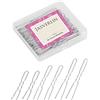 JASVERLIN Spille per capelli Bobby a forma di U Bun d'argento Fermagli per capelli per donne ragazze Updo Accessori bianchi Grande lungo Mini 3 dimensioni Assortimento 150 pezzi