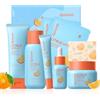 QUIYUM Set Regalo Skincare Viso alla Vitamina C 7 Pezzi | Kit Routine Completa Idratante e Illuminante | Per Pelle Grassa e Mista | Regalo Donna e Ragazze