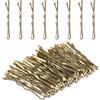 Amabro 50 mini forcine per capello, oro, 3,5 cm, piccole forcine ondulate, in metallo, per donne, ragazze, bambini, chignon, capelli lunghi e lisci