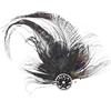 FERCAISH Fermaglio per capelli da donna, con piuma, stile anni '20, in rete, colore nero, con clip in metallo, per feste di compleanno, matrimonio