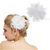 MWOOT 2 Pezzi Fermaglio per Capelli Fiore di Piume, 1920 Piume Fiore Mollette Capelli, Bianco Fascinator Copricapo per Donna, Retrò Accessori per Capelli per Cocktail Nozze Festa del Tè