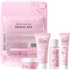 LMDAOO Set per la cura della pelle alla vitamina C, set regalo 5 in 1 con detergente, tonico, siero, crema per gli occhi e crema per il viso, kit per la cura del viso per ragazze adolescenti, dimensioni da