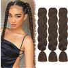 FESHFEN Treccia Africane Extension per Treccine Finta Capelli Nero Marrone | 3Pz 60 cm Sintetica Kanekalon Braiding Jumbo Twist Extensions per Donna, Facili da Applicare, Fai da Te Trecce Uncinetto