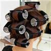 Generic 1 set di 24 bigodini neri per capelli da donna, con 24 clip e pettine, per capelli lunghi e corti e ricci e frangia (25, 36, 48, 60 mm)