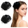 MWOOT 2 Fermagli Capelli Piume Nere, Copricapo Piume Cigno Bianco, Accessori Capelli Balletto per Donne, Mollette Strass Cuore per Matrimonio, Fidanzamento, Halloween, Carnevale, Cosplay