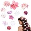 CATZUM 12 Pezzi Mollette Boho con Fiori, Fermaglio Fiore Seta, Artificiali per Capelli, Accessori, Barrette Hair Clips, Rapunzel per Donne e Ragazze, Hawaii, Spiaggia, Festa, Matrimonio, Estate