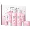 LAIKOU Kit per la Cura Della Pelle Sakura 6 Pezzi | Set Regalo per la Cura Della Pelle, con Detergente Tonico Lozione Crema per Gli Occhi Siero, Regalo per Donne e Adolescenti