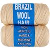 RuiYok - 2 pezzi capelli biondi di lana brasiliana per trecce, capelli in lana acrilica per tessere a mano per trecce senegalesi