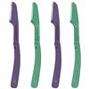 Majestik+ Rasoi per sopracciglia (set da 4) - Strumento multiuso esfoliante Dermaplaning, lame giapponesi in acciaio inox, rasoio lineare Bikini e guance fuzz