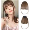 XFSRG Frangetta Finta con Clip Frangia Ad Aria Ciocche Laterali Clip Capelli Veri Frangetta Frontale Extension Frangia Posticci con Tempie per Donna Effetto Naturale