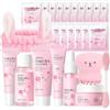 SHOWHEEL 29 Pezzi Kit per la Cura della Pelle Sakura, per Ragazze e Donne | Mini Size da Viaggio Prodotti Skincare include Crema Viso, Detergente, Maschera, Tonico, Siero e Crema per Gli Occhi
