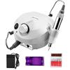 HEALBYBLE Set di macchine for trapano elettrico for unghie Fresa professionale for lime for for manicure Punte for Strumenti for la rimozione dello smalto gel , Basse vibrazioni(White)