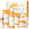Dongcill Kit per la Cura della Pelle Vitamina C 6 Pezzi, per Ragazze e Donne | Detergente, Tonico, Vitamina C Crema, Protezione Solare, Siero e Crema Occhi, Set Skincare Viso Completo Vitamina C