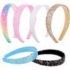 Generic 6 fasce per capelli glitterate per ragazze e donne, scintillanti fasce per capelli arcobaleno con paillettes accessori per capelli per feste di compleanno