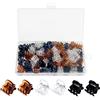 XPOOP 36 mini fermagli per capelli antiscivolo, piccoli fermagli per capelli per donne e ragazze, piccole mollette per capelli in plastica con scatola (nero/marrone/trasparente)