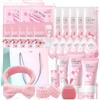 Dongcill 29 Pezzi Sakura Skin Care Set, per Ragazze e Donne | include Detergente, Siero, Maschera e Crema per Gli Occhi, Maschera per le Labbra, Mini Size da Viaggio Prodotti Skincare