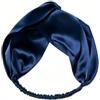 Yurosiay Fascia Elastica in Seta per Capelli da Donna, 100% Pura Seta di Gelso 19 Momme, Fascia Larga, 1 Pezzo (Confezione da 1), Blu Navy