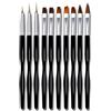 MERVYNGLYNNHUNTER 10 pennelli per nail art professionali, neri, kit pennelli sottili gel, kit pennelli per unghie in gel, multiuso, decorazione per disegnare manicure fatta in casa, pennelli ultra sottili colore