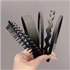 Hrlace 5 cerchietti per capelli in plastica con denti antiscivolo, diversi stili, fascia per capelli ondulata, antiscivolo, a zigzag, per donna, uomo, ragazza, colore nero