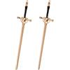 heavenlife 2 Pcs Bastoncini per Capelli Retrò, Spada Metallo Donne Bastoncini Capelli, Cinese Eleganti Bacchette Accessori Decorativi per Capelli per Ragazze per Acconciatura Fissa (oro)