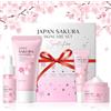 BeauBase Kit per la Cura della Pelle Sakura, 4 pezzi Set Skincare Viaggio | Idrata e Nutre la Pelle, Include Pulizia, Crema, Siero, Crema Occhi, Cofanetto Regalo Beauty per Adolescente Ragazze e Donne