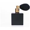 THE ESSENTIAL ATOMIZER COMPANY Nebulizzatore per profumo e dopobarba da 50 ml, nero opaco, con nebulizzatore a pompetta nera e finitura dorata. Imbuto incluso.