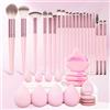 Generic Pennelli da trucco, 36 pezzi, set di pennelli da trucco professionali di alta qualità, sintetici, da viaggio, per donne (rosa)